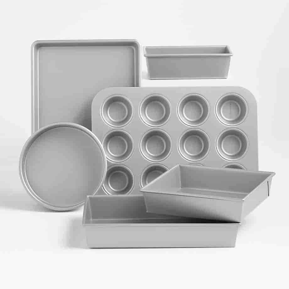 kitchnet Home 6-Piece Silver Non-Stick Bakeware Set