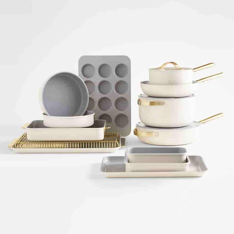 kitchnet Home Cream Full Kitchen Bakeweare & Cookware Set