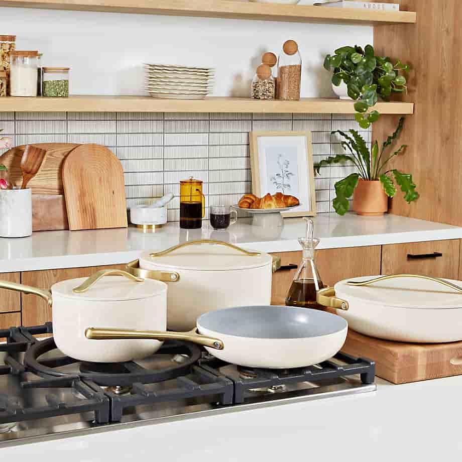 kitchnet Home Cream Supper Non-Stick Ceramic Fry Pan