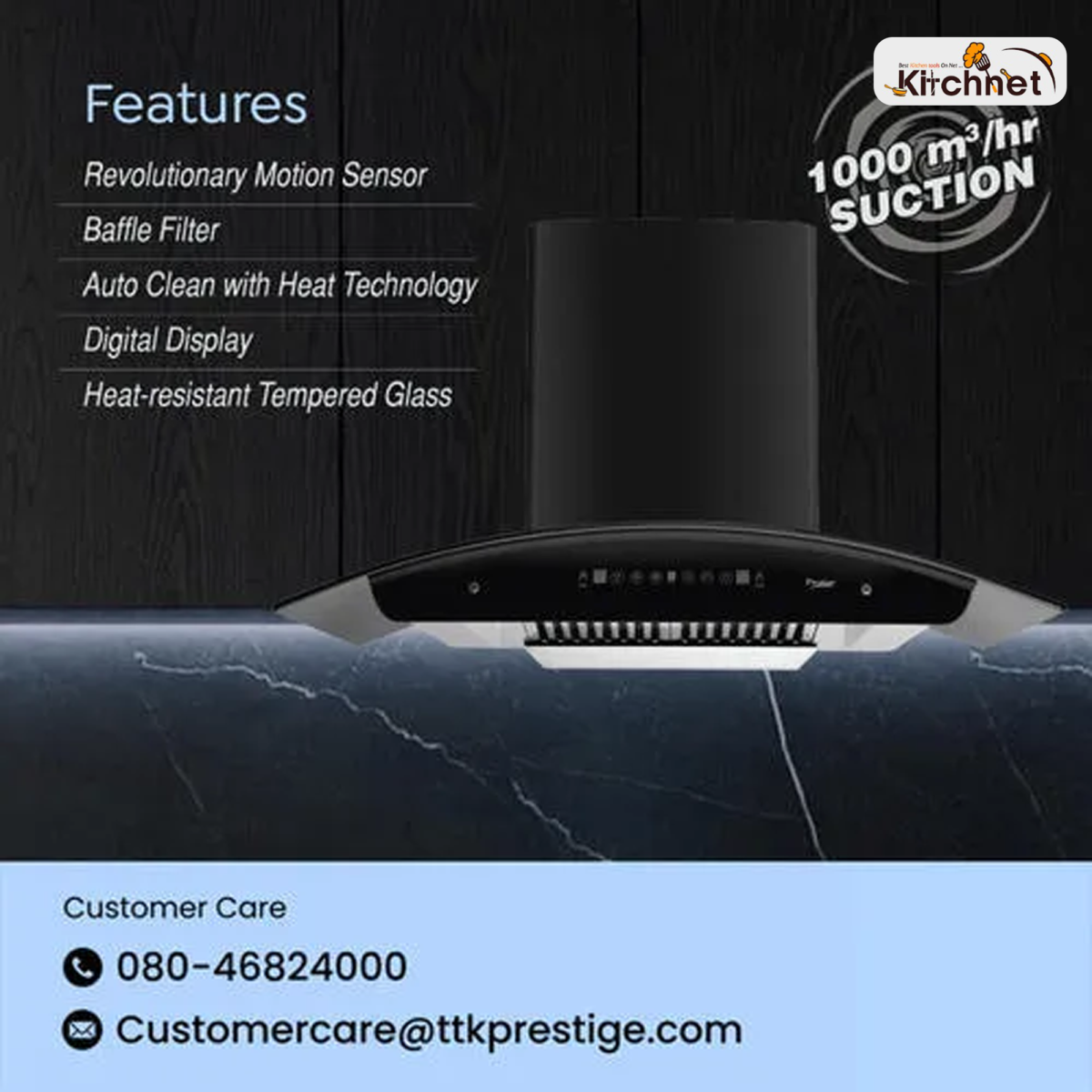 PRESTIGE KITCHEN HOOD OSCAR BLACK