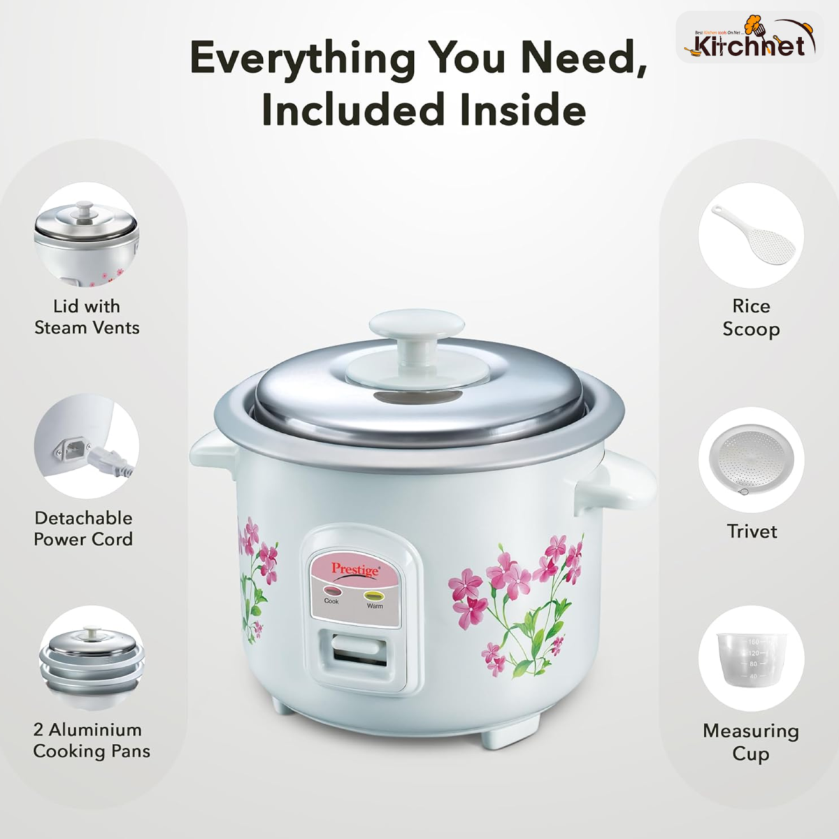 PRESTIGE DELIGHT ELECTRIC RICE COOKER (PRWO) DOUBLE POT