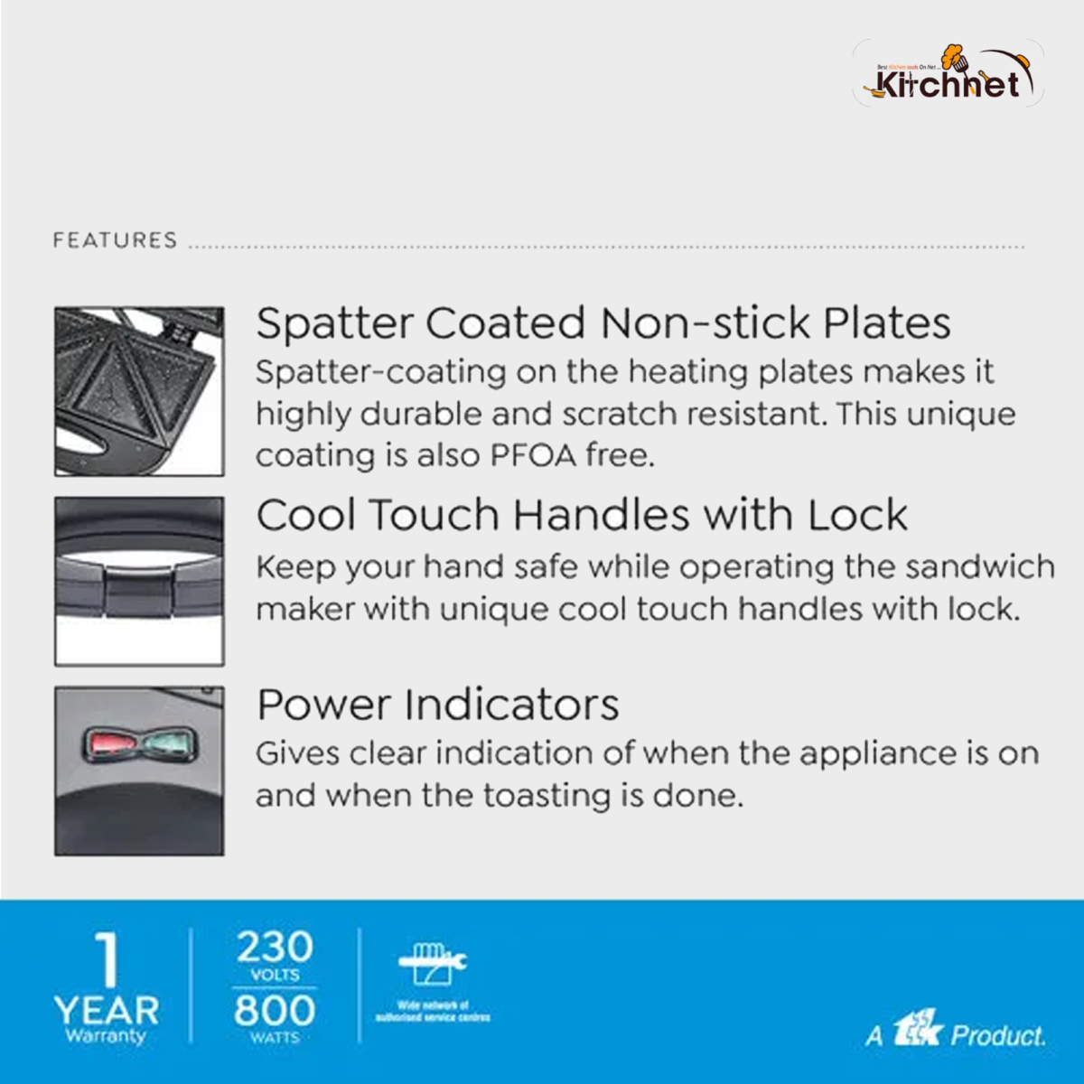 SANDWICH TOASTER PSFSP - SPATTER COATED
