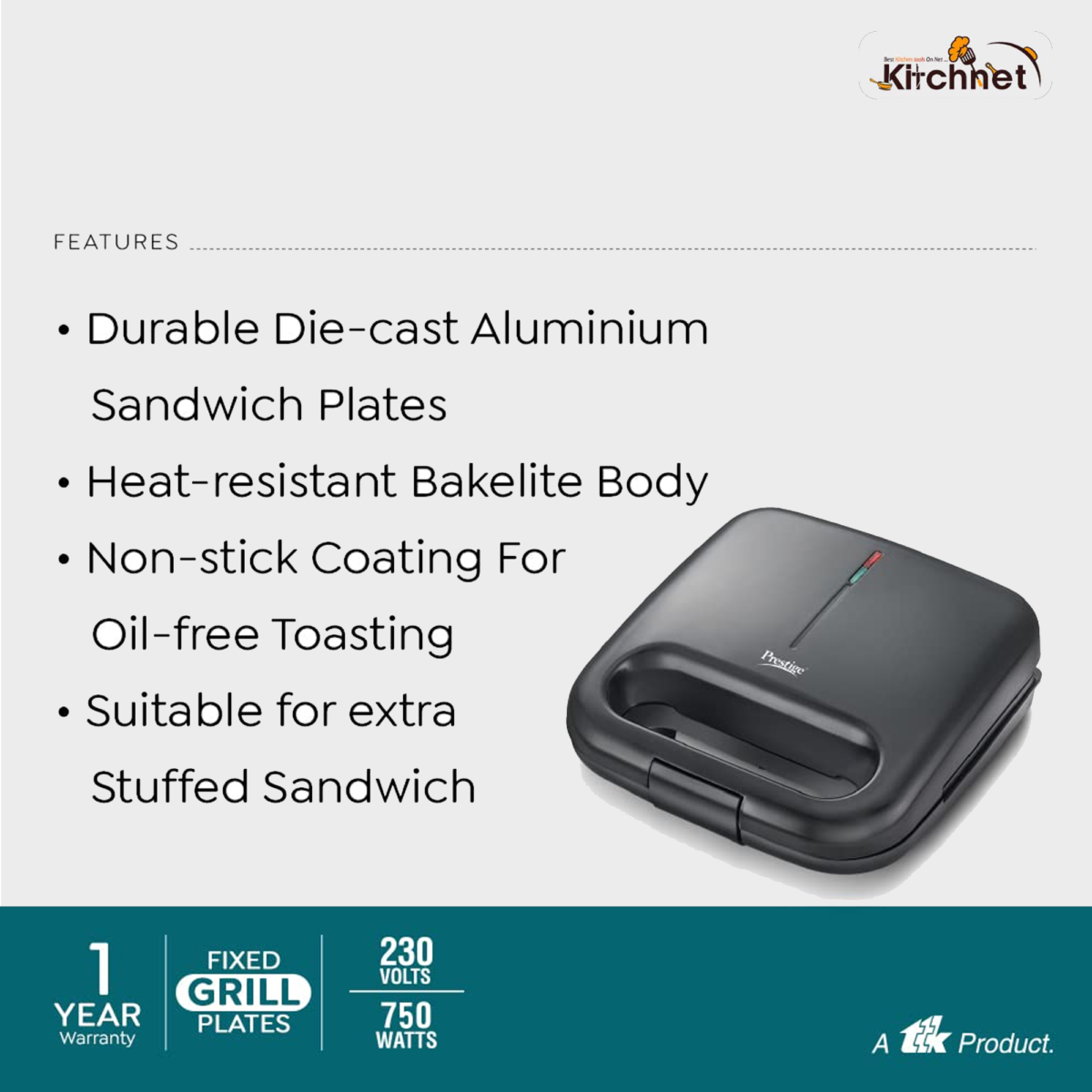 SANDWICH TOASTER PSDP 01 - WITH DEEP PLATES