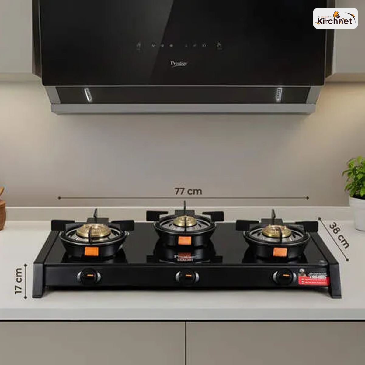 SVACHH GLASS TOP GAS STOVE (BLACK) GTSB 03