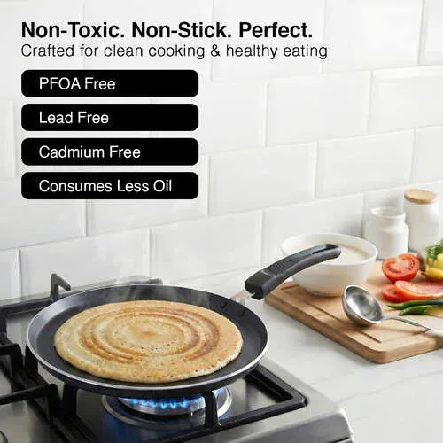 Prestige Omega Select Plus Non-stick Omni Tawa, 25 cm (Black)