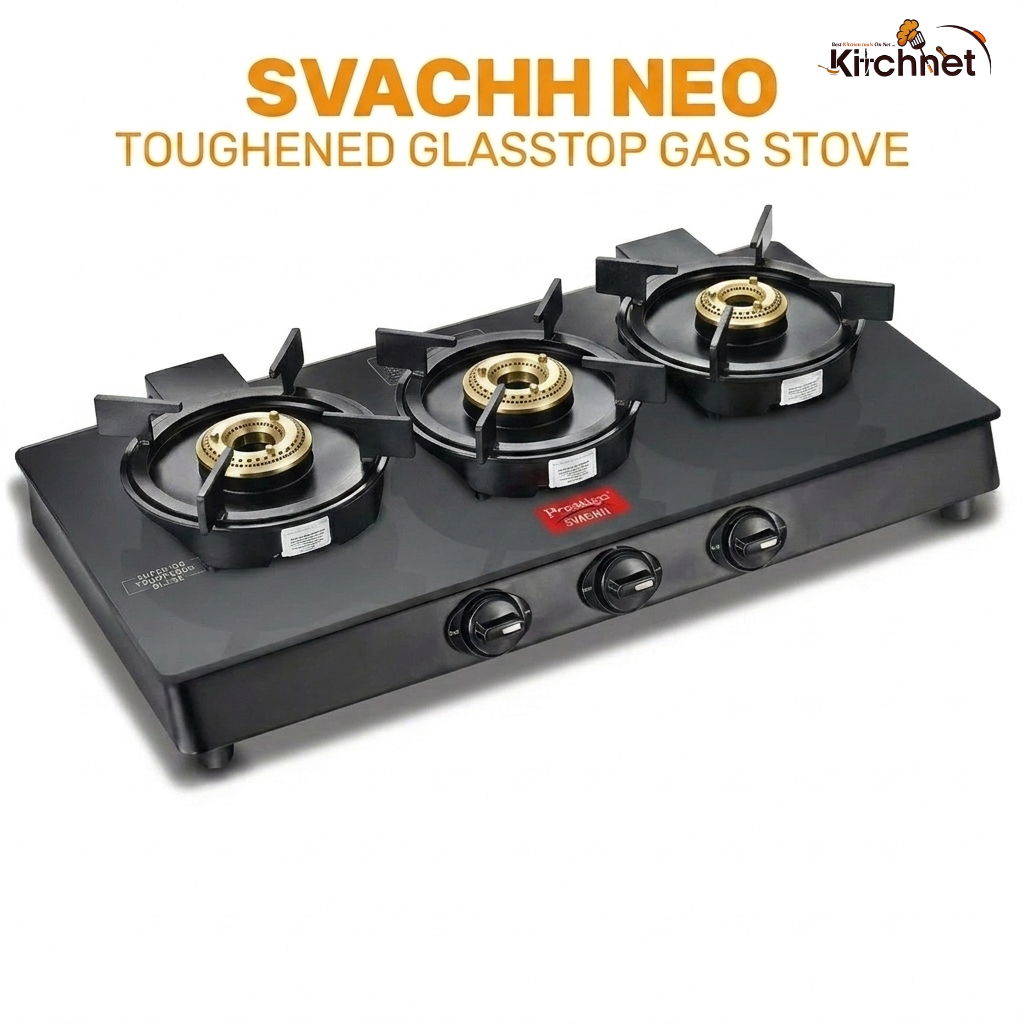 Prestige Neo GTSN 03 with Liftable Burners Glass Manual Gas Stove GSTN 03 (3 Burners)