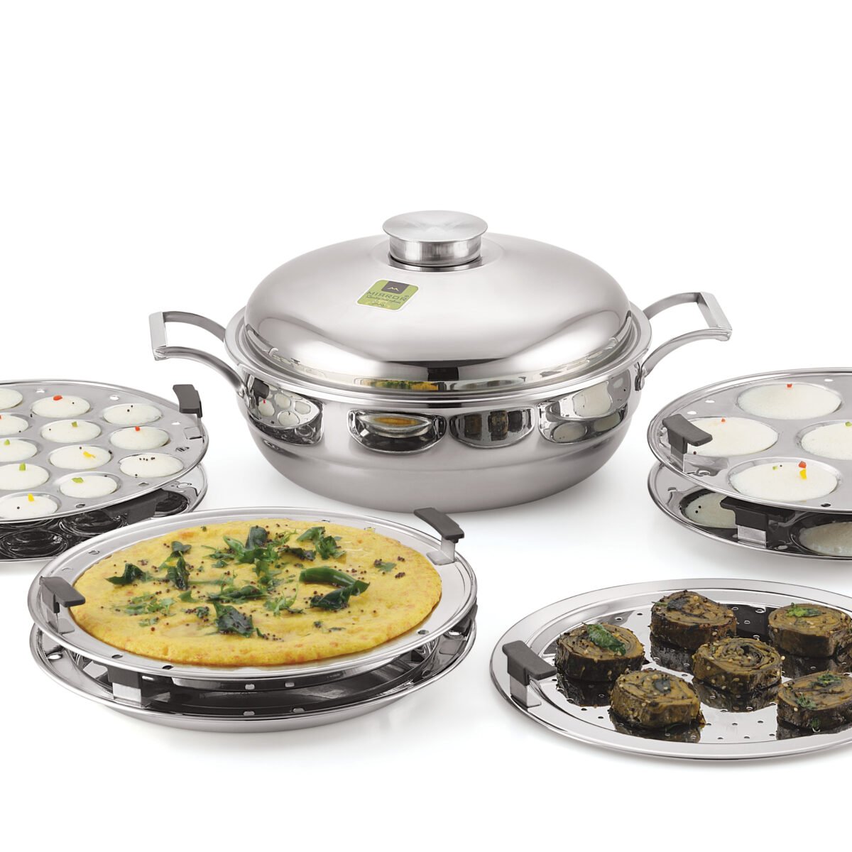 Mirror Stainless Steel Tri-Ply Multi Kadhai Set
